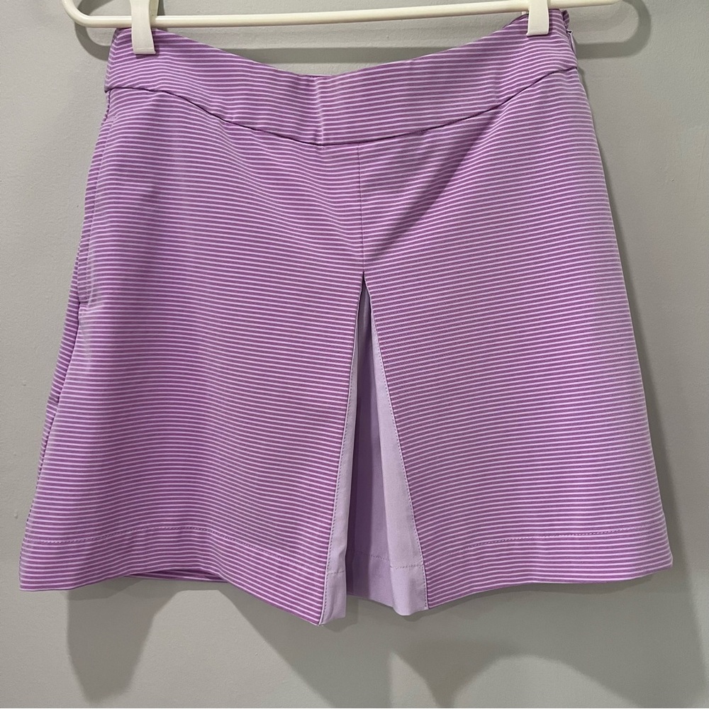 Puma Women's Pleated Golf‎ Tennis Skirt Purple White striped skort